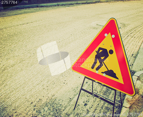 Image of Retro look Road works