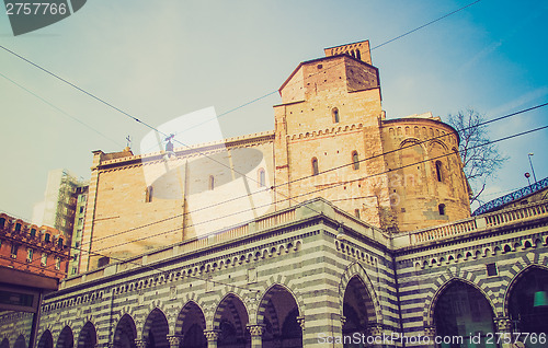 Image of Retro look Santo Stefano church in Genoa