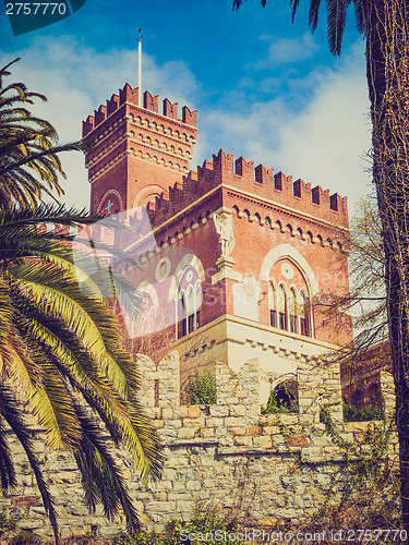 Image of Retro look Albertis Castle in Genoa Italy