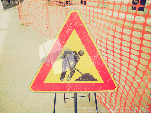 Image of Retro look Roadworks sign