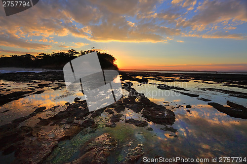 Image of Colours and reflections at Plantation Point just before sunset