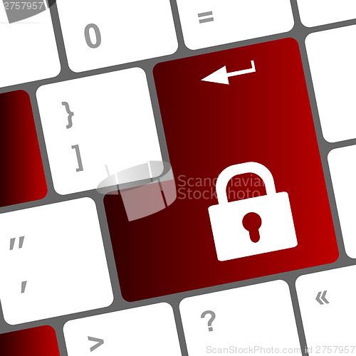 Image of Lock button on the keyboard key