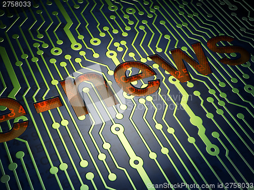 Image of News concept: E-news on circuit board background