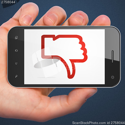 Image of Social media concept: Unlike on smartphone