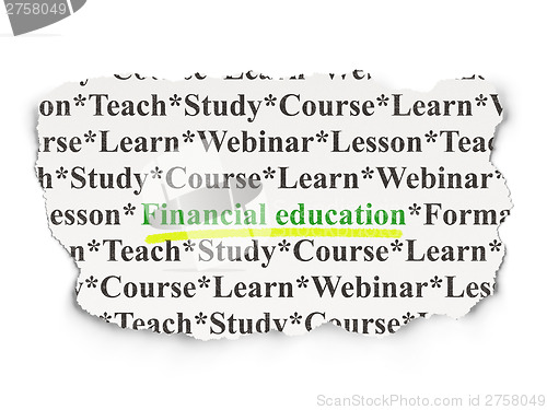 Image of Education concept: Financial Education on Paper background