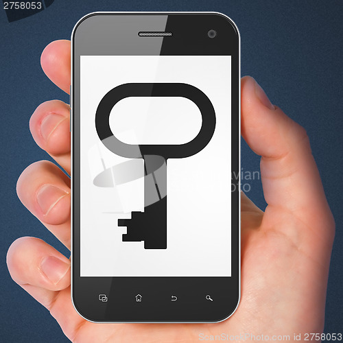 Image of Privacy concept: Key on smartphone