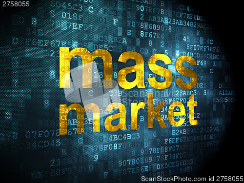 Image of Marketing concept: Mass Market on digital background