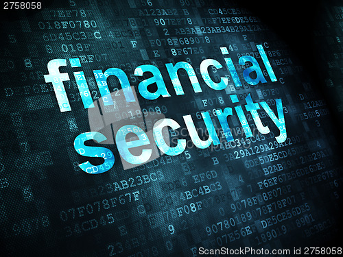 Image of Protection concept: Financial Security on digital background