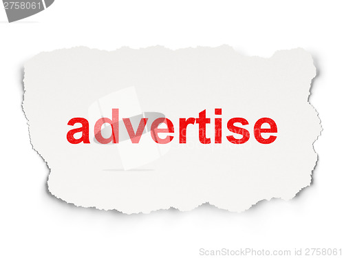 Image of Advertising concept: Advertise on Paper background