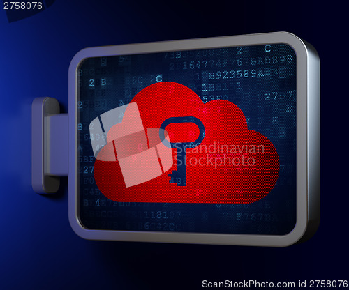 Image of Cloud computing concept: Cloud With Key on billboard background