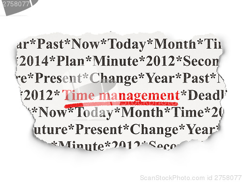 Image of Timeline concept: Time Management on Paper background