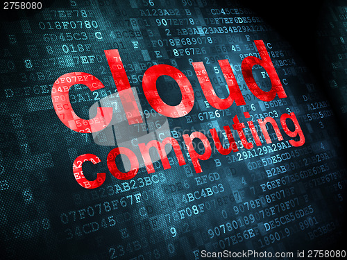 Image of Cloud technology concept: Cloud Computing on digital background