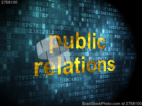 Image of Marketing concept: Public Relations on digital background