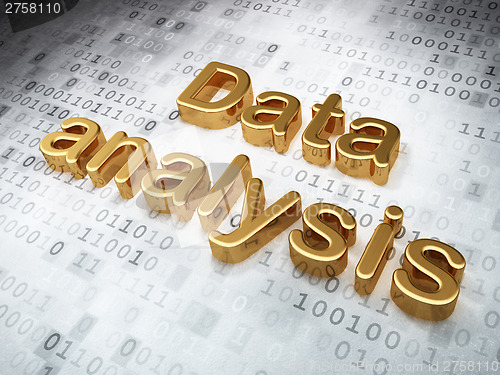 Image of Information concept: Golden Data Analysis on digital background