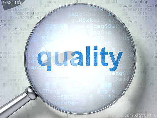 Image of Marketing concept: Quality with optical glass