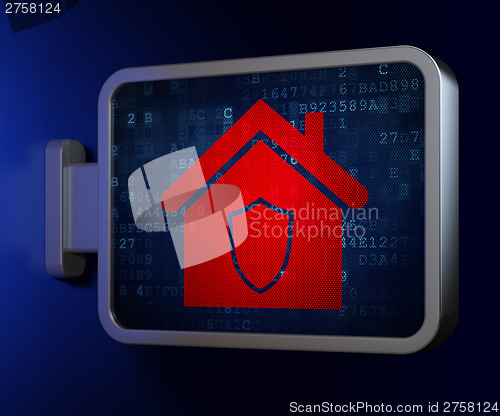 Image of Finance concept: Home on billboard background