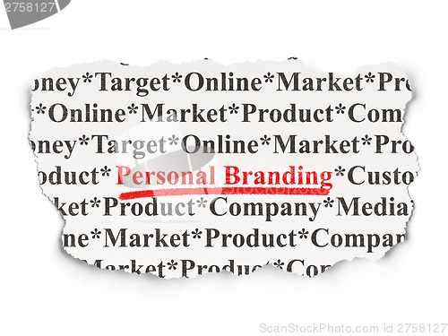Image of Advertising concept: Personal Branding on Paper background