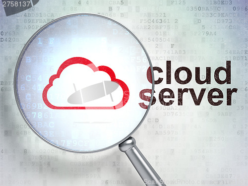 Image of Cloud technology concept: Cloud and Cloud Server with optical gl