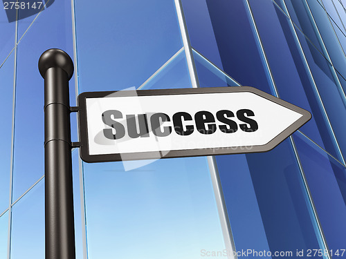 Image of Finance concept: Success on Building background