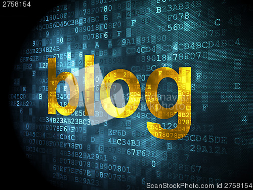 Image of SEO web design concept: Blog on digital background
