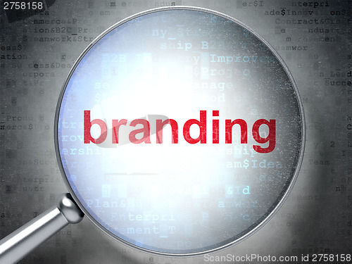 Image of Advertising concept: Branding with optical glass