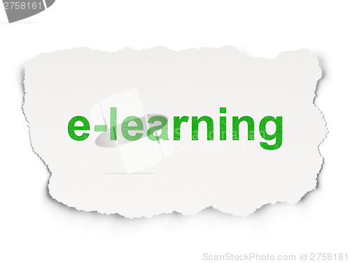 Image of Education concept: E-learning on Paper background