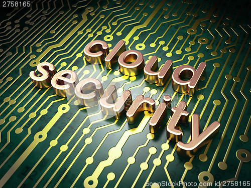 Image of Cloud technology concept: Cloud Security on circuit board backgr