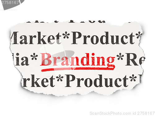 Image of Advertising concept: Branding on Paper background
