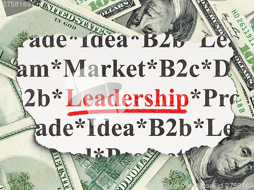 Image of Finance concept: Leadership on Money background