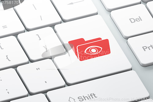 Image of Business concept: Folder With Eye on computer keyboard backgroun