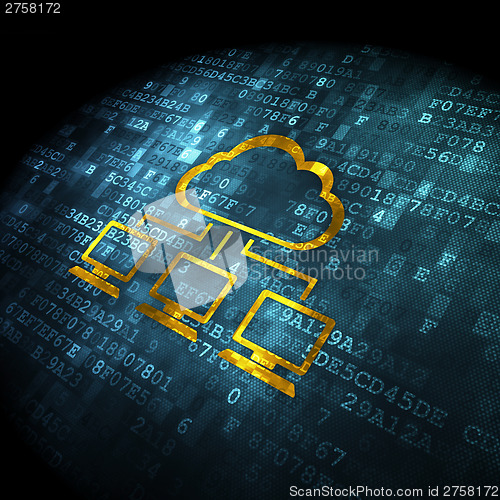 Image of Cloud computing concept: Cloud Network on digital background