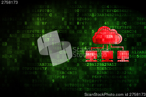 Image of Cloud technology concept: Cloud Network on digital background