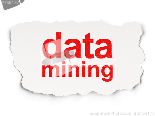 Image of Data concept: Data Mining on Paper background