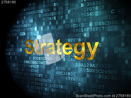 Image of Business concept: Strategy on digital background