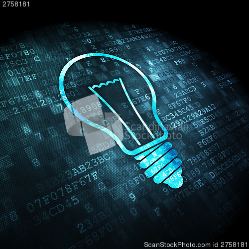 Image of Finance concept: Light Bulb on digital background