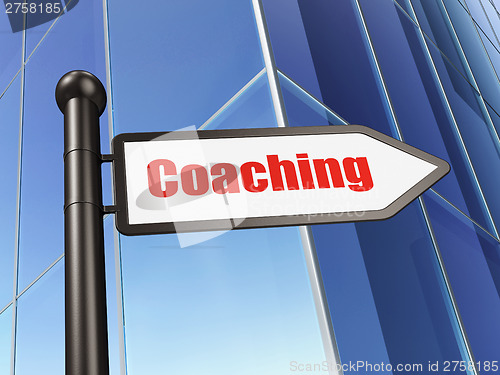 Image of Education concept: Coaching on Building background