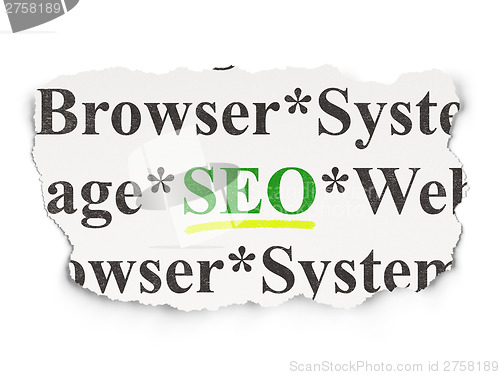 Image of Web design concept: SEO on Paper background