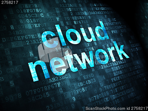 Image of Cloud computing concept: Cloud Network on digital background