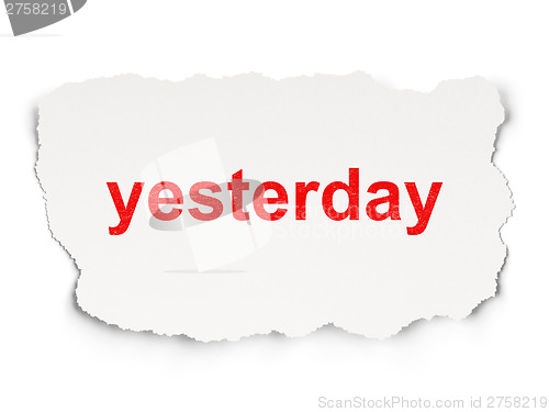 Image of Timeline concept: Yesterday on Paper background