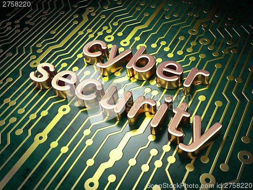 Image of Protection concept: Cyber Security on circuit board background