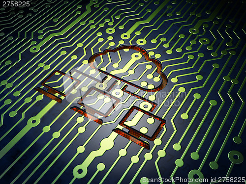 Image of Cloud technology concept: Cloud Network on circuit board backgro