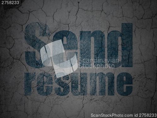 Image of Finance concept: Send Resume on grunge wall background