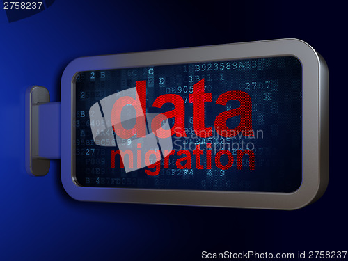 Image of Data concept: Data Migration on billboard background