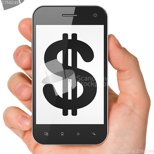 Image of Currency concept: Dollar on smartphone