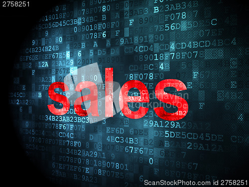 Image of Advertising concept: Sales on digital background