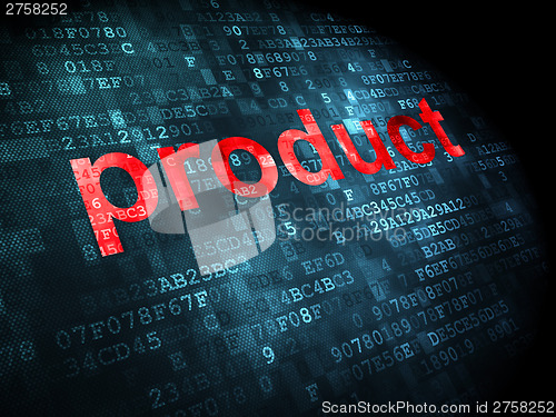 Image of Advertising concept: Product on digital background