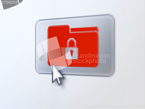 Image of Business concept: Folder With Lock on digital button background