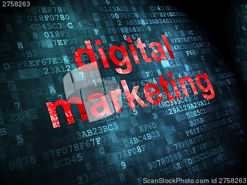 Image of Advertising concept: Digital Marketing on digital background