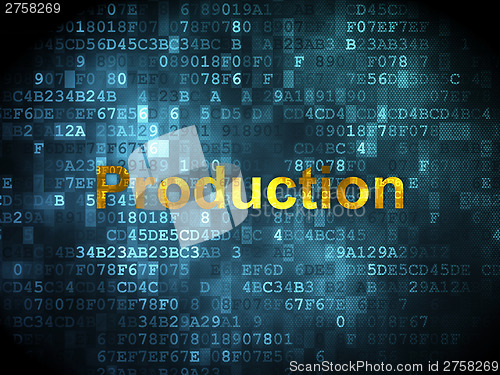 Image of Finance concept: Production on digital background