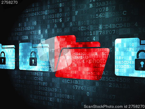 Image of Finance concept: Folder With Padlock on digital background